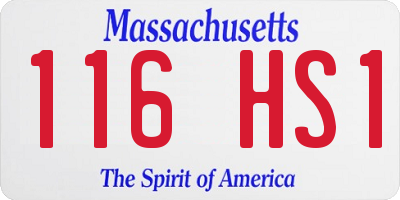 MA license plate 116HS1