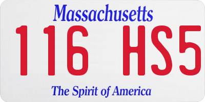 MA license plate 116HS5