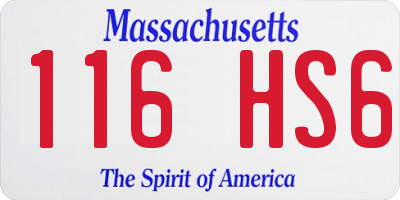 MA license plate 116HS6