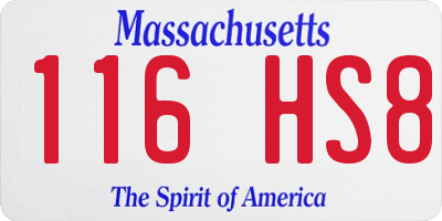 MA license plate 116HS8