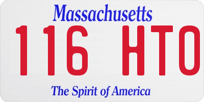 MA license plate 116HT0