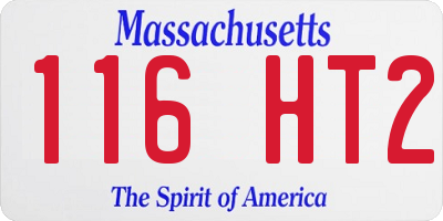 MA license plate 116HT2