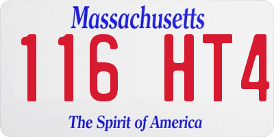 MA license plate 116HT4
