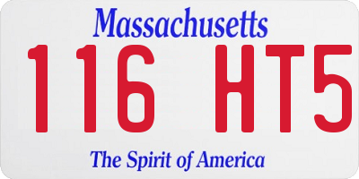 MA license plate 116HT5