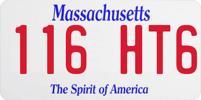 MA license plate 116HT6
