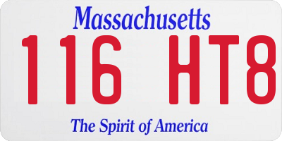 MA license plate 116HT8