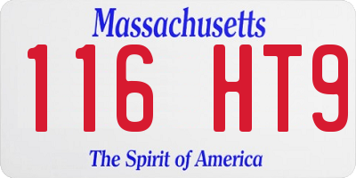 MA license plate 116HT9