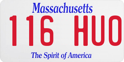 MA license plate 116HU0