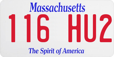 MA license plate 116HU2