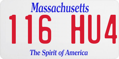 MA license plate 116HU4