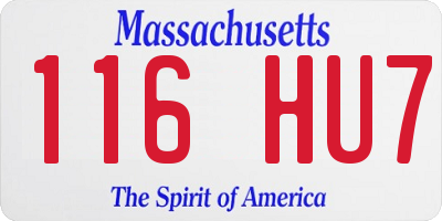 MA license plate 116HU7
