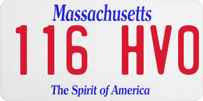 MA license plate 116HV0