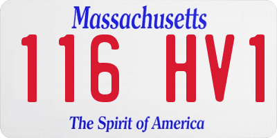 MA license plate 116HV1