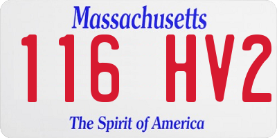 MA license plate 116HV2