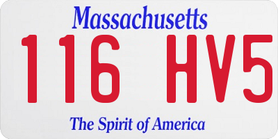 MA license plate 116HV5