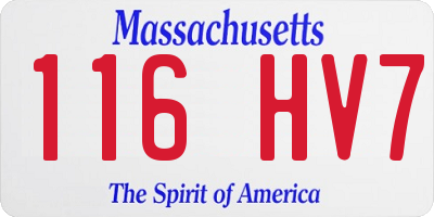 MA license plate 116HV7