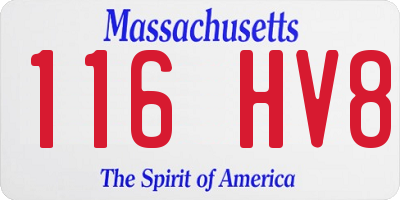 MA license plate 116HV8