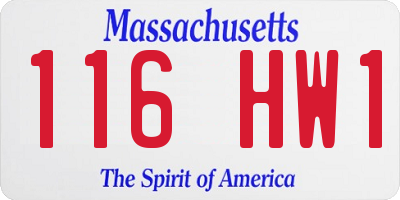 MA license plate 116HW1
