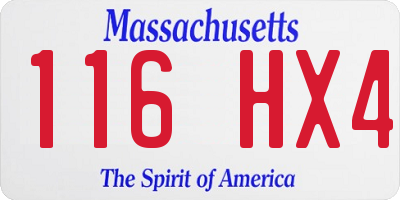 MA license plate 116HX4