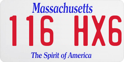 MA license plate 116HX6