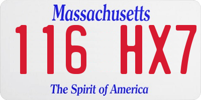 MA license plate 116HX7