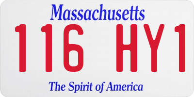 MA license plate 116HY1
