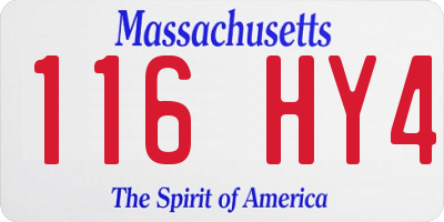 MA license plate 116HY4
