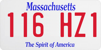 MA license plate 116HZ1