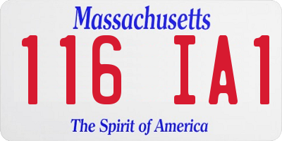 MA license plate 116IA1