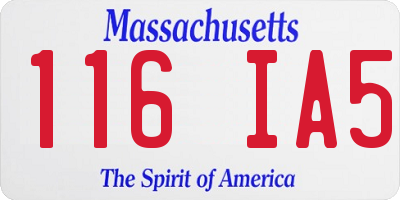 MA license plate 116IA5