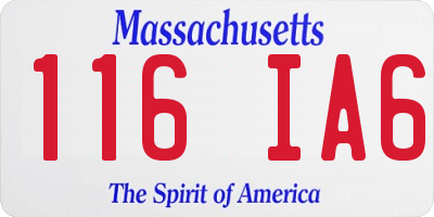 MA license plate 116IA6
