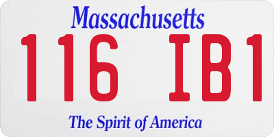 MA license plate 116IB1