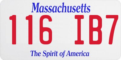 MA license plate 116IB7