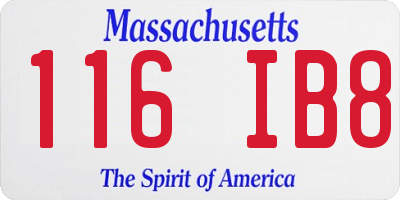 MA license plate 116IB8