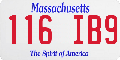MA license plate 116IB9