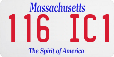 MA license plate 116IC1
