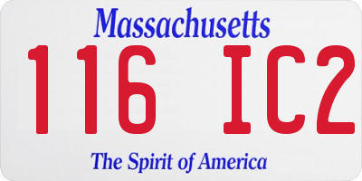 MA license plate 116IC2