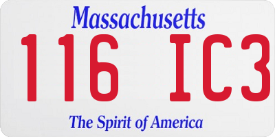 MA license plate 116IC3