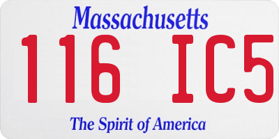 MA license plate 116IC5