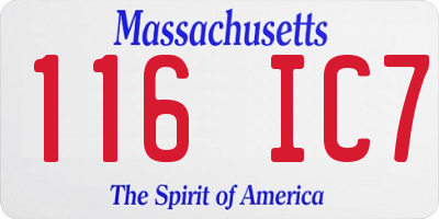 MA license plate 116IC7