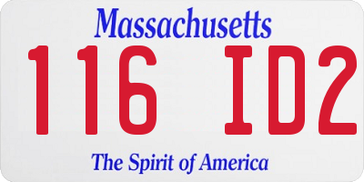 MA license plate 116ID2