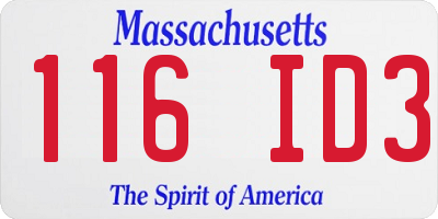 MA license plate 116ID3