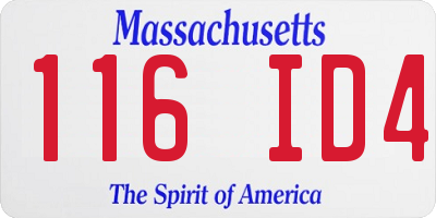 MA license plate 116ID4