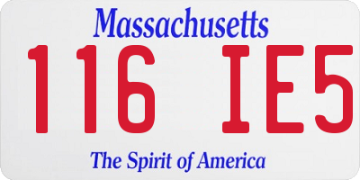 MA license plate 116IE5