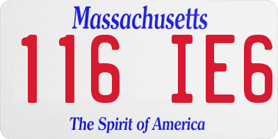 MA license plate 116IE6