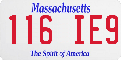 MA license plate 116IE9