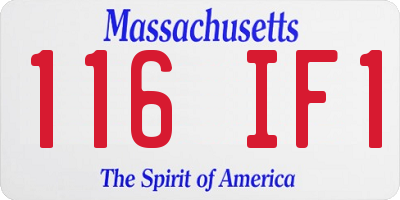 MA license plate 116IF1