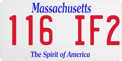 MA license plate 116IF2