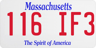 MA license plate 116IF3