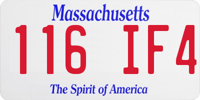 MA license plate 116IF4